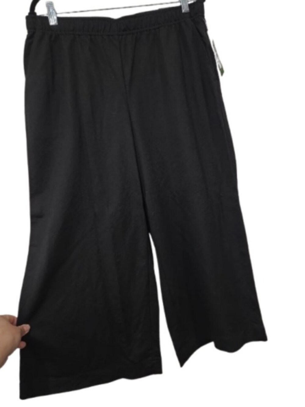 Reitmans wide leg cropped pique knit pants black women's size L NWT - Picture 4 of 6